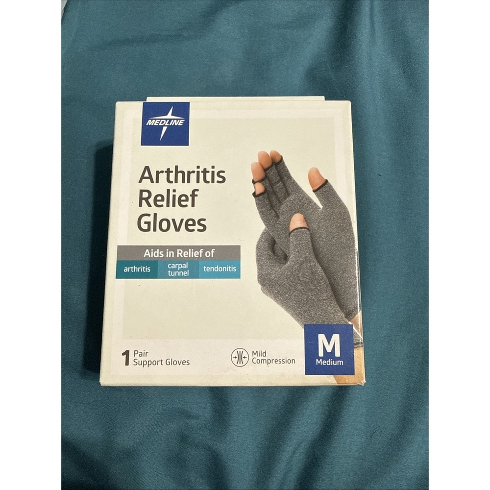 Medline Arthritis Relief Gloves‎ Carpal Tunnel Tendonitis Medium Unisex 1 Pair